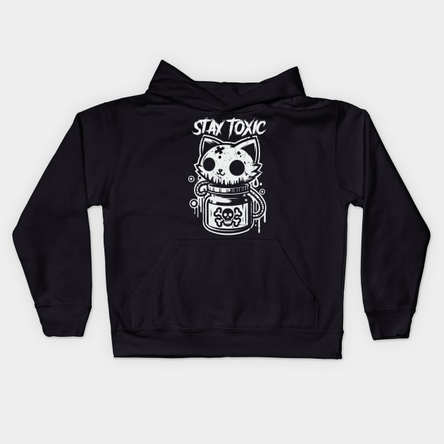 Stay Toxic / Cute Cat Kids Hoodie by Trendsdk